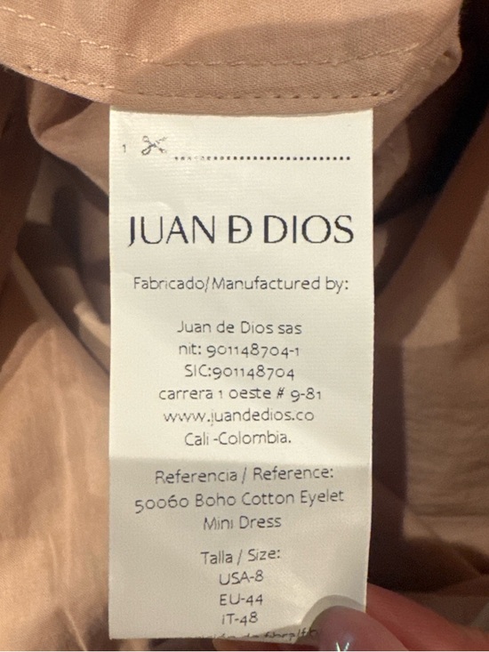 Floral Eyelet Mini Dress in Purple & Green - Picture 3 of 3